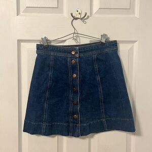 Madewell Button-Front Denim Mini Skirt